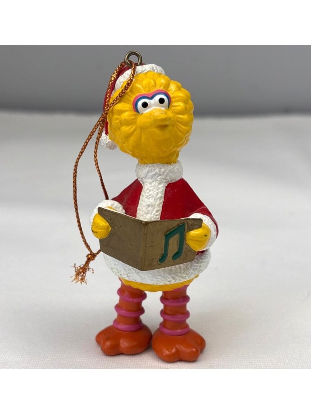 Big Bird Christmas Ornament Singing Carol 1993 Jim Henson 4" Plastic Figure